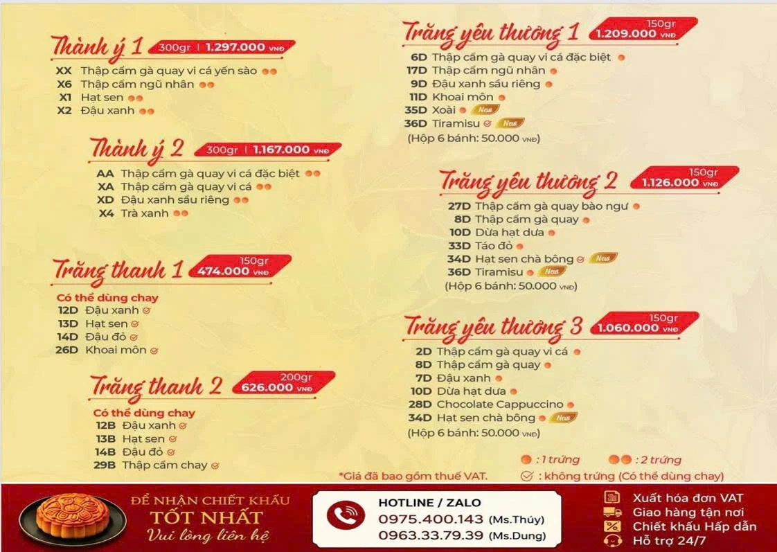 Bảng giá bánh trung thu Givral 2026 – trang 7/8
